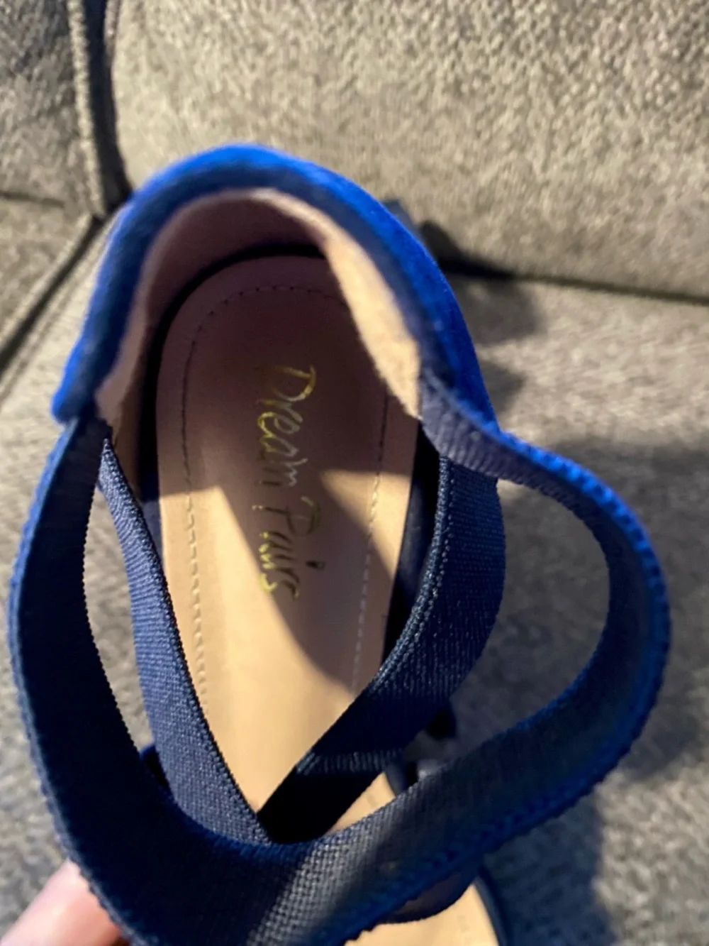 Dream Pairs Navy Crisscross Block Heel Sandals